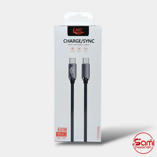روی بسته بندی کابل تایپ سی به تایپ سی آکو مدل AC-65